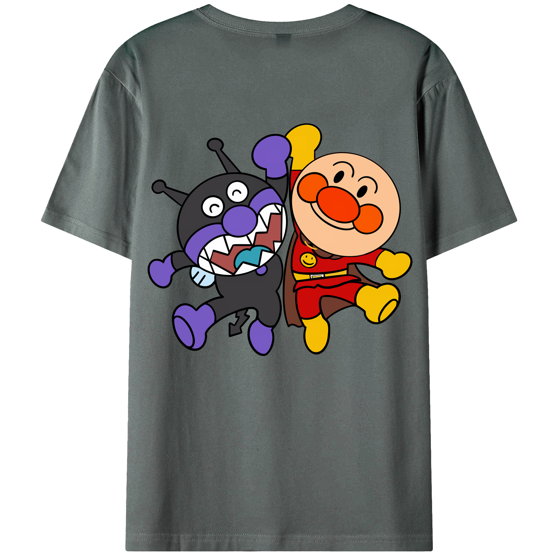 （画像用） アンパンマン Anpanman 綿100％ メンズ半袖Tシャツ（バックプリント） 通気性